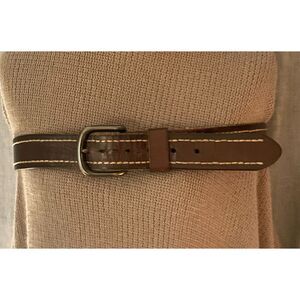 VTG Levi’s Genuine Leather Brown Belt Size 38 Stitched Casual Belt Y2K